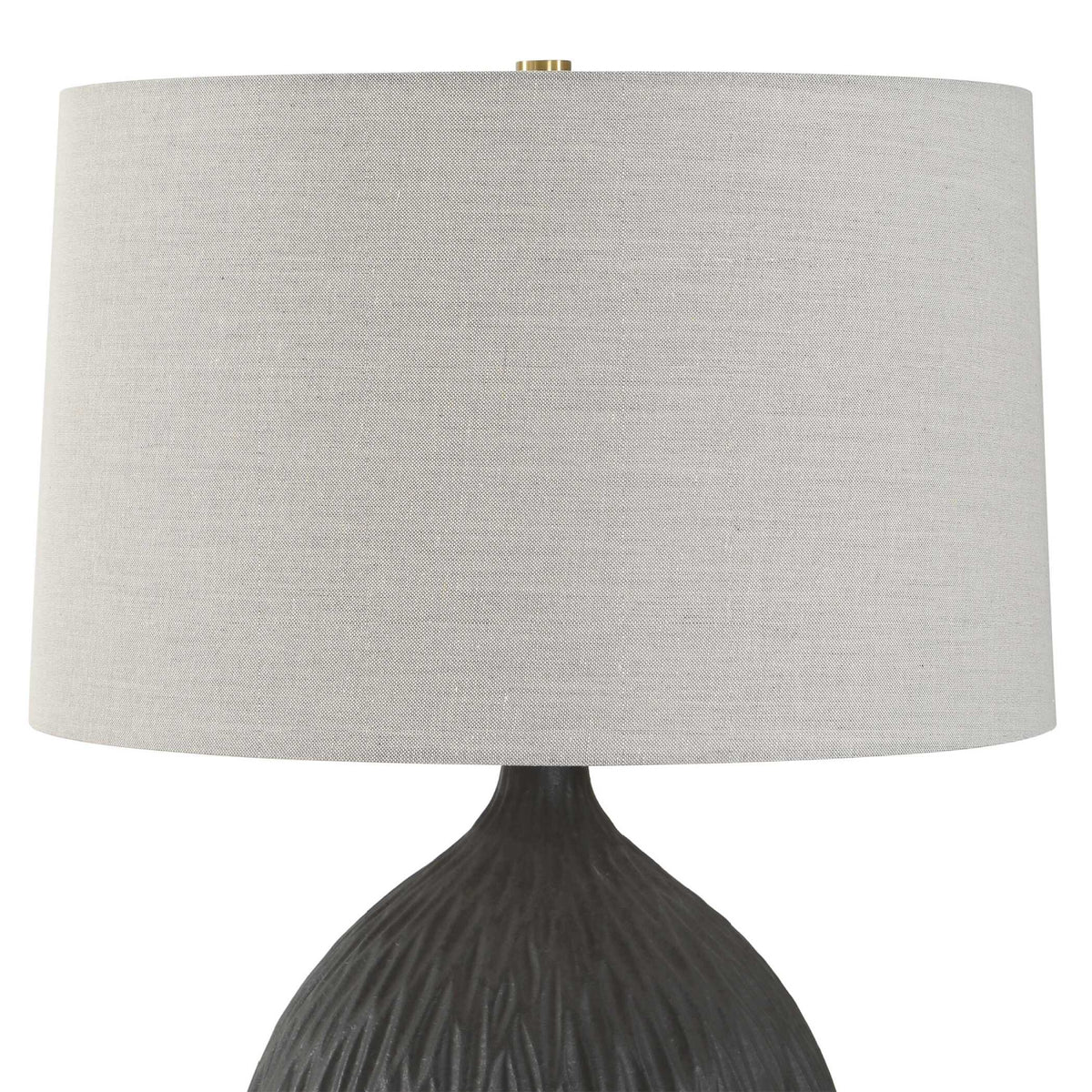 Chiseled Black Ceramic Table Lamp by Uttermost Levee, alternate view 4