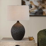 Chiseled Black Ceramic Table Lamp by Uttermost Levee, alternate view 6