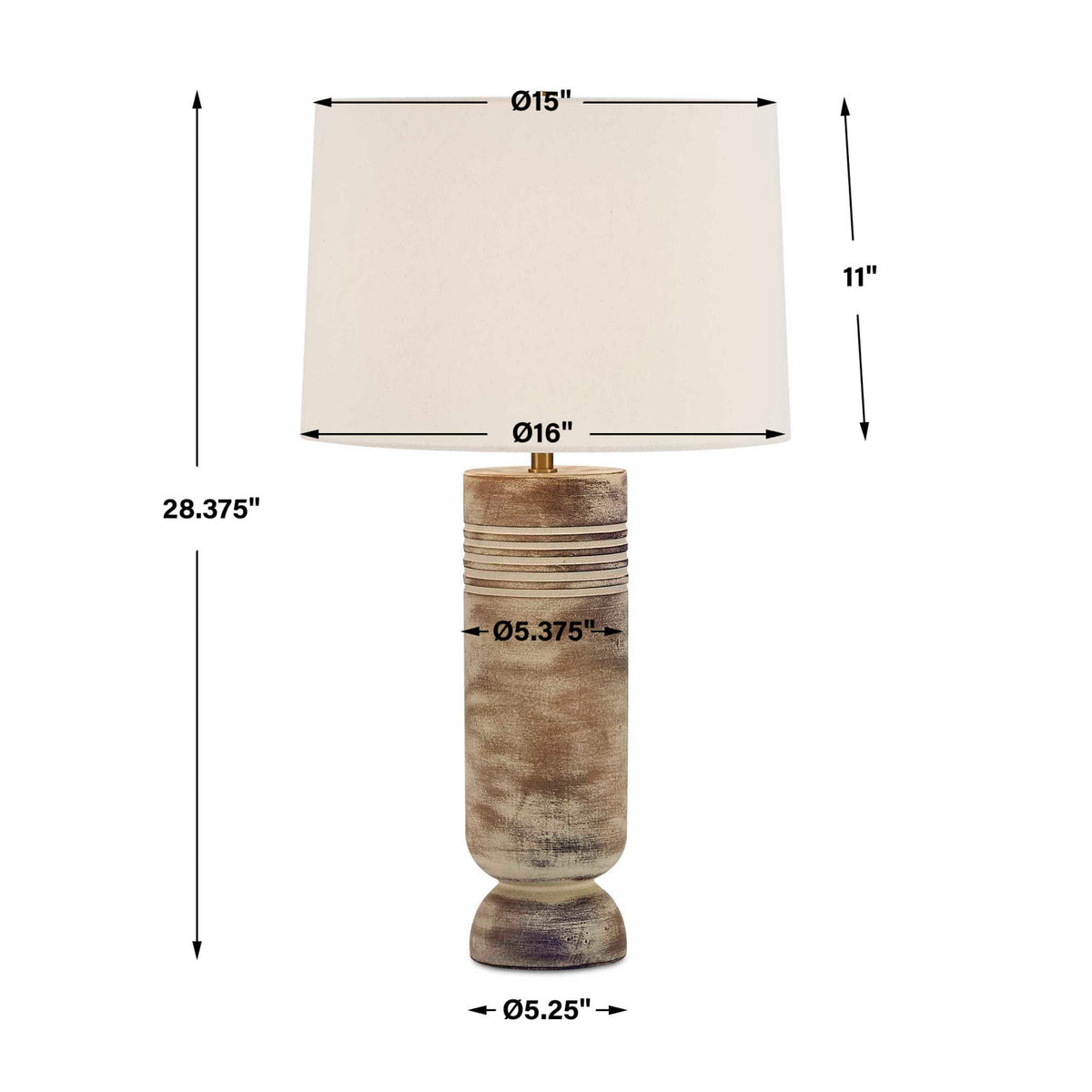 Ceramic Earth-Toned Table Lamp by Uttermost Vale, alternate view 8