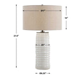Modern European furniture - Ridged White Ceramic Table Lamp - www.oroa.com