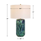 Modern European furniture - Glazed Cylindrical Ceramic Table Lamp - www.oroa.com