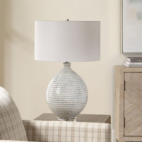 Striped Ceramic Table Lamp by Uttermost Clary, alternate view 7