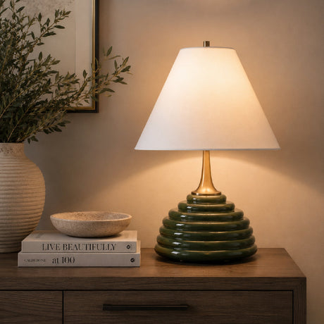 Modern European furniture - Ribbed Green Ceramic Table Lamp by Uttermost McKay - www.oroa.com