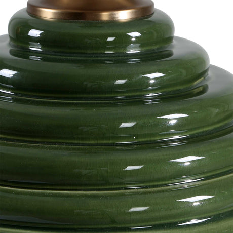 Modern European furniture - Ribbed Green Ceramic Table Lamp by Uttermost McKay - www.oroa.com