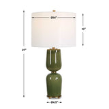 Modern European furniture - Hourglass Green Ceramic Table Lamp by Uttermost Meyer - www.oroa.com