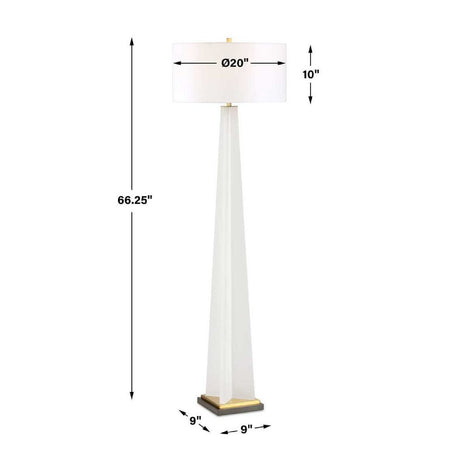 Frosted White Floor Lamp | Uttermost Rosin - www.oroa.com
