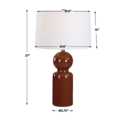 Modern European furniture - Glossy Brown Ceramic Table Lamp - www.oroa.com
