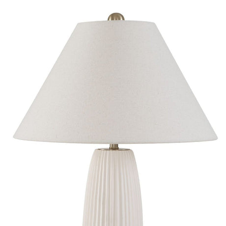 White Fluted Ceramic Table Lamp by Uttermost Brinsley, alternate view 4