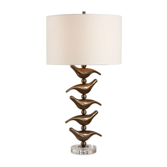 Stacked Bronze Songbirds Table Lamp by Uttermost Sing Song