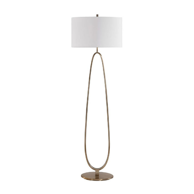 Oval Antique Brass Floor Lamp by Uttermost Tordin