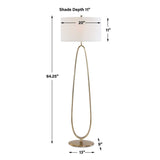 Oval Antique Brass Floor Lamp by Uttermost Tordin, alternate view 5