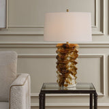 Rippled Brown Ceramic Table Lamp by Uttermost Bassa, alternate view 2