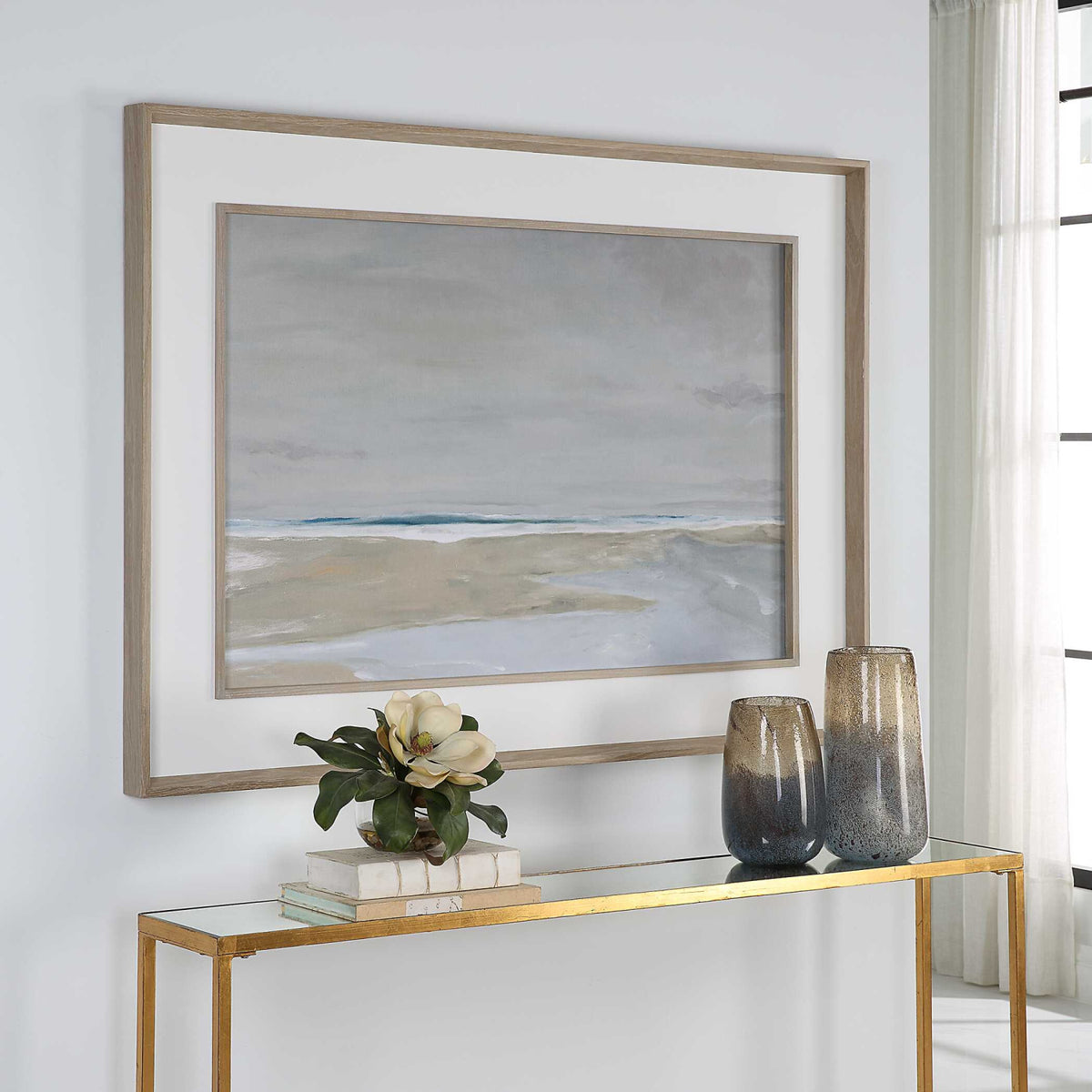Modern European furniture - Abstract Shoreline Framed Artwork - www.oroa.com