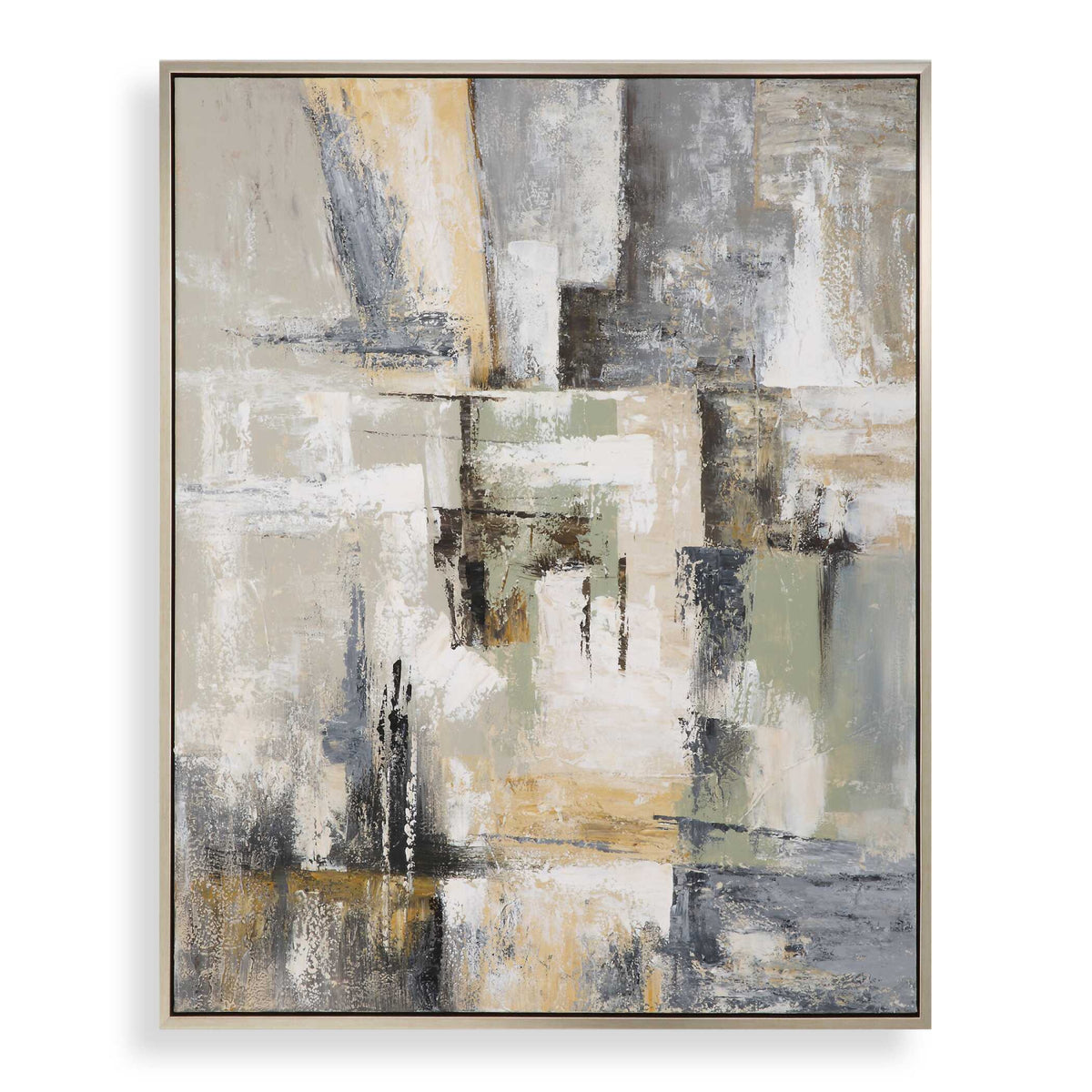 Modern European furniture - Cool-Toned Brushstrokes Artwork - www.oroa.com
