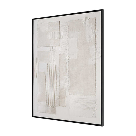 Modern European furniture - Cream Textured Minimalist Artwork - www.oroa.com