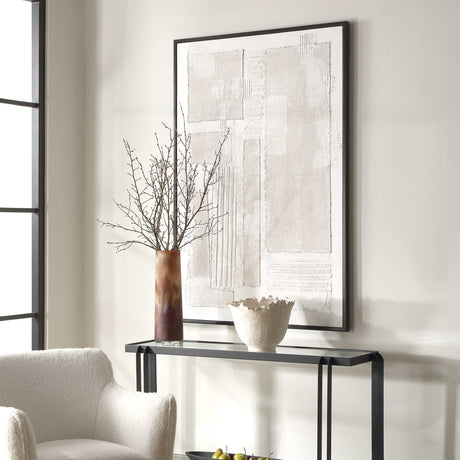 Modern European furniture - Cream Textured Minimalist Artwork - www.oroa.com
