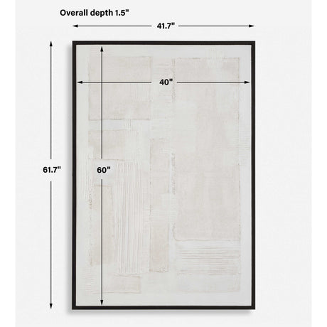 Modern European furniture - Cream Textured Minimalist Artwork - www.oroa.com