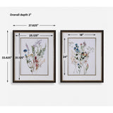 Floral Watercolor Style Art Prints (2) | Uttermost Delicate Flowers