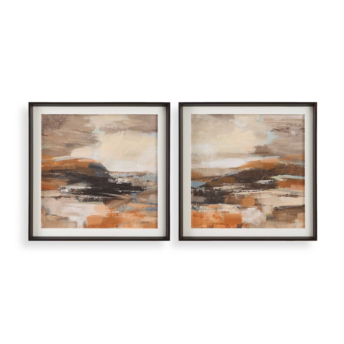 Brown Shades Abstract Art Prints (2) | Uttermost Cinnamon Shore