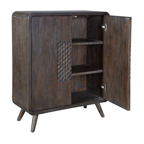 Weathered Mindi Wood 2-Door Cabinet by Uttermost Hausen, alternate view 4