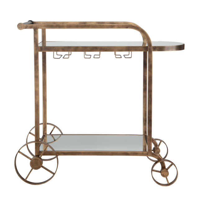 Modern European furniture - Antique Brass Bar Cart - www.oroa.com