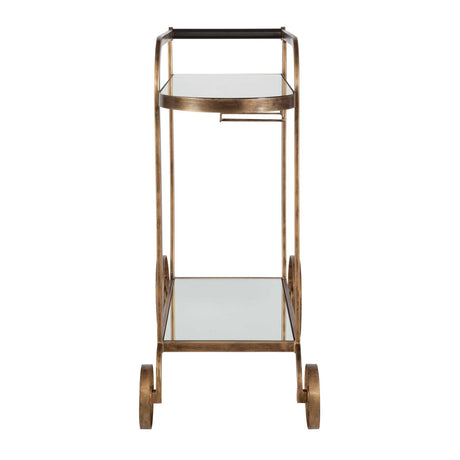 Modern European furniture - Antique Brass Bar Cart - www.oroa.com