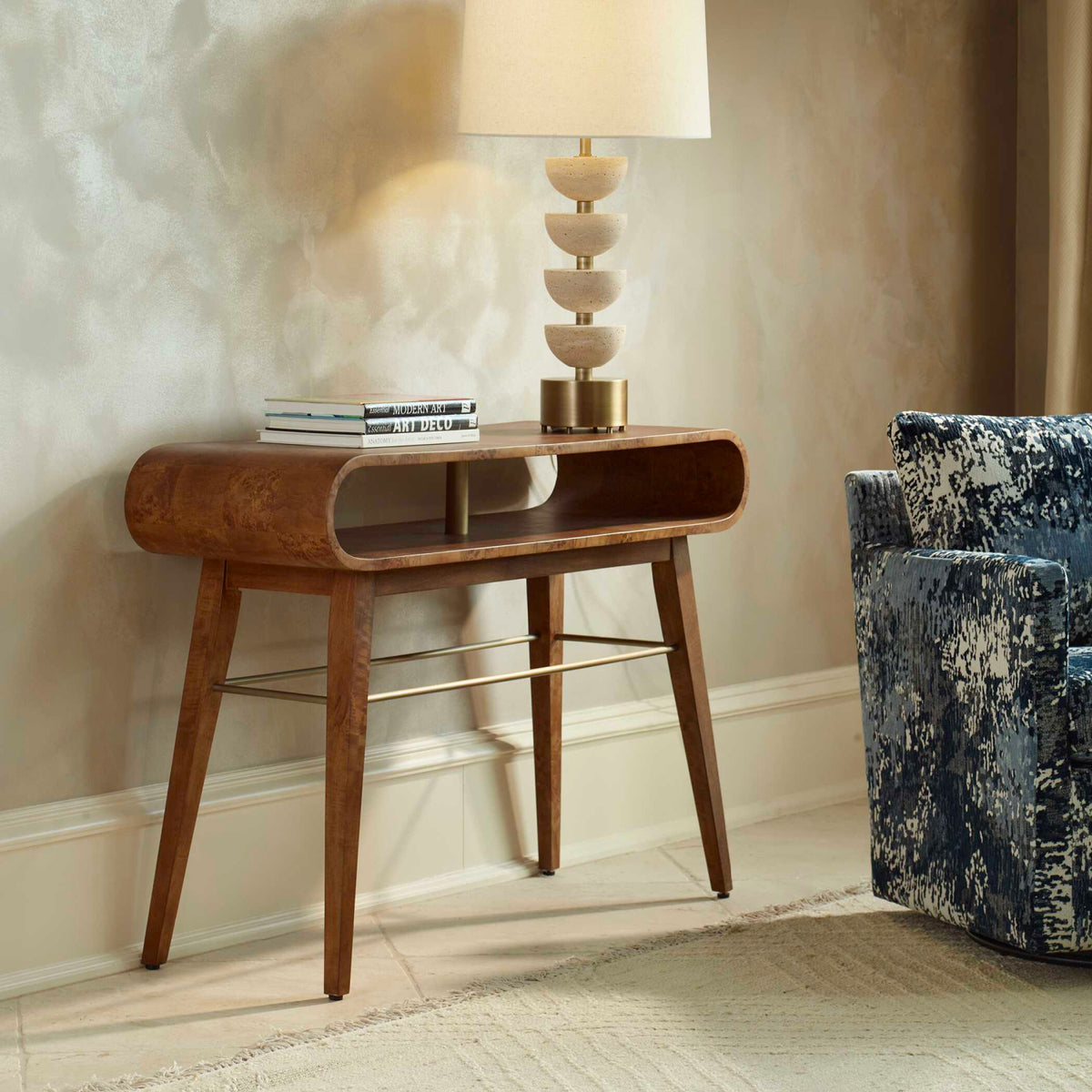 Modern European furniture - Burl Veneer Hollowed Console Table - www.oroa.com