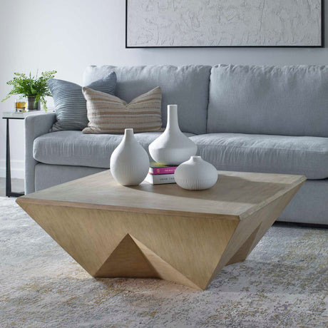 Faceted Mango Wood Coffee Table by Uttermost Collins, alternate view 2