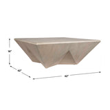 Faceted Mango Wood Coffee Table by Uttermost Collins, alternate view 6