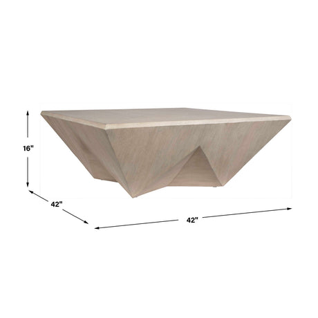 Faceted Mango Wood Coffee Table by Uttermost Collins, alternate view 6