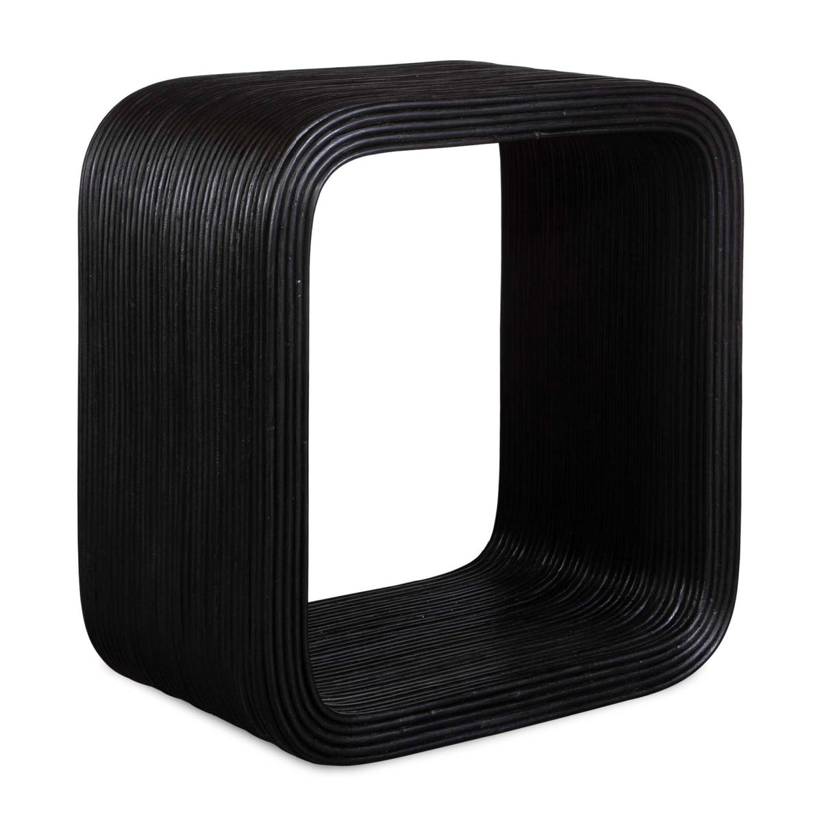 Black Rattan Modern Side Table by Uttermost Compton, alternate view 3