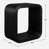 Black Rattan Modern Side Table by Uttermost Compton, alternate view 8