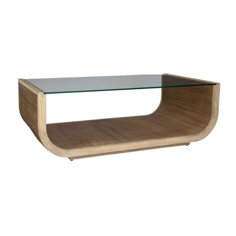 Curved Mahogany Coffee Table by Uttermost Farrington, alternate view 3