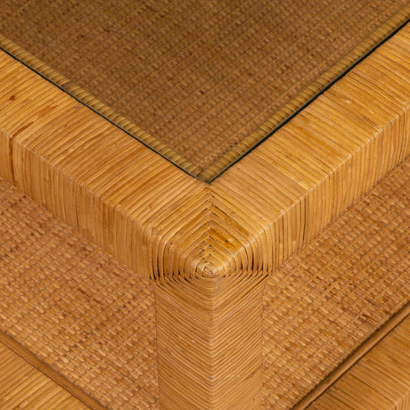 Modern European furniture - Natural Rattan Wrapped Coffee Table - www.oroa.com