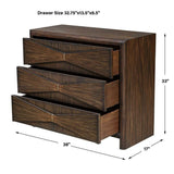 Acacia Wood 3-Drawer Chest by Uttermost Bowtie, alternate view 8