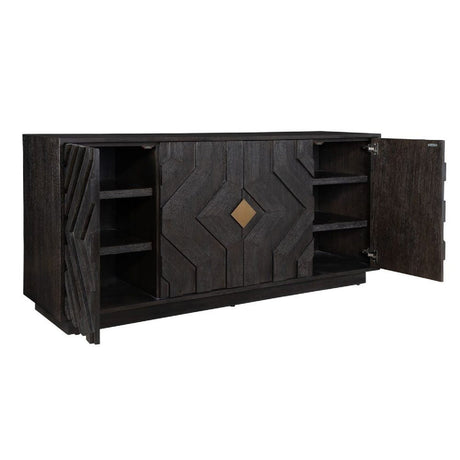 Oak Chevron 4-Door Cabinet by Uttermost Faulkner, alternate view 3