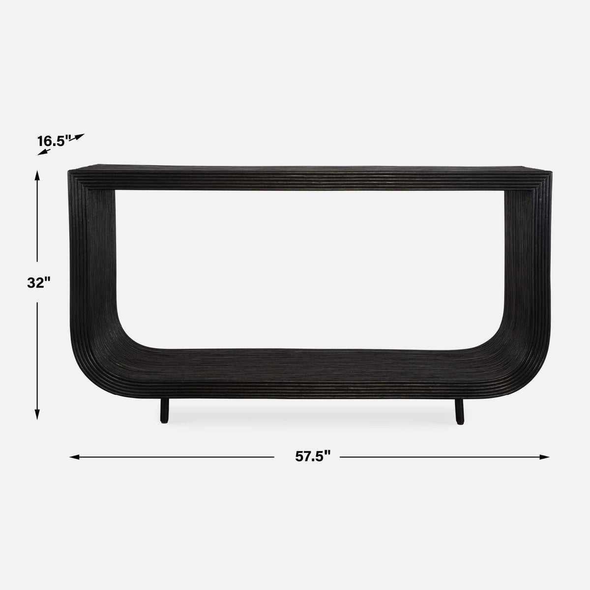 Black Rattan Modern Console Table by Uttermost Compton, alternate view 5
