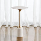 Travertine Round Accent Table by Uttermost Malya, alternate view 7