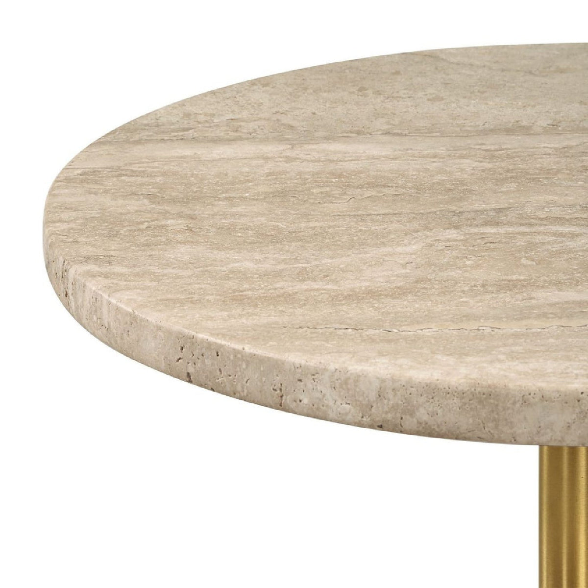 Travertine Round Accent Table by Uttermost Malya, alternate view 4