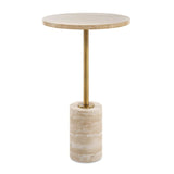 Travertine Round Accent Table by Uttermost Malya