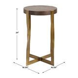 Twisted Brass Frame Accent Table by Uttermost Drew, alternate view 4