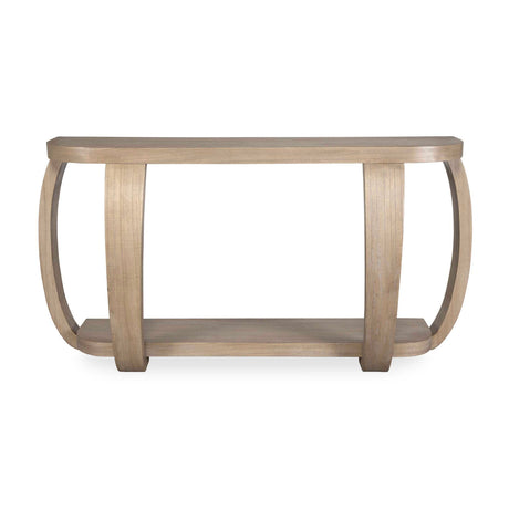 Modern European furniture - Mindi Wood Curved Console Table - www.oroa.com