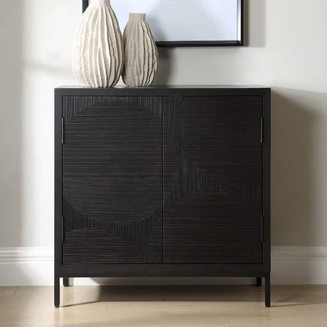 Black Circle Patterned 2-Door Cabinet by Uttermost Beswick, alternate view 2