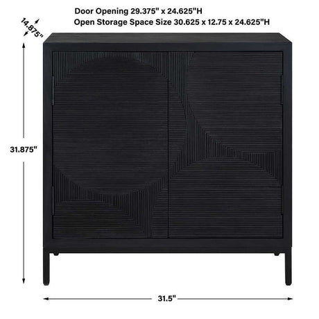 Black Circle Patterned 2-Door Cabinet by Uttermost Beswick, alternate view 9