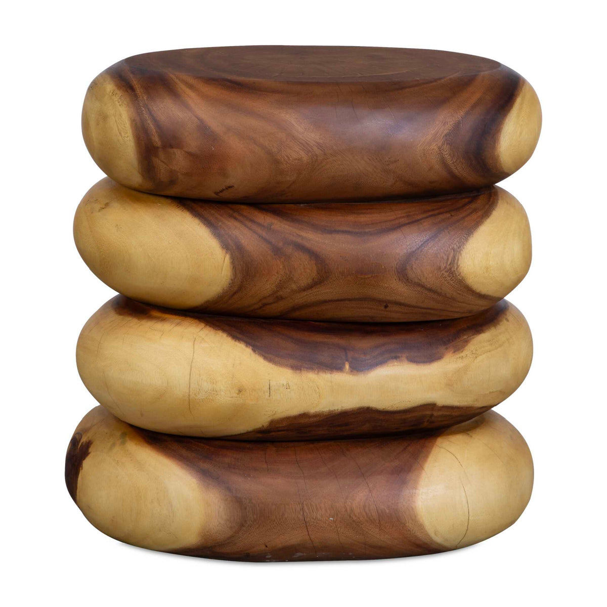 Modern European furniture - Stacked Suar Wood End Table - www.oroa.com