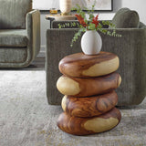 Modern European furniture - Stacked Suar Wood End Table - www.oroa.com