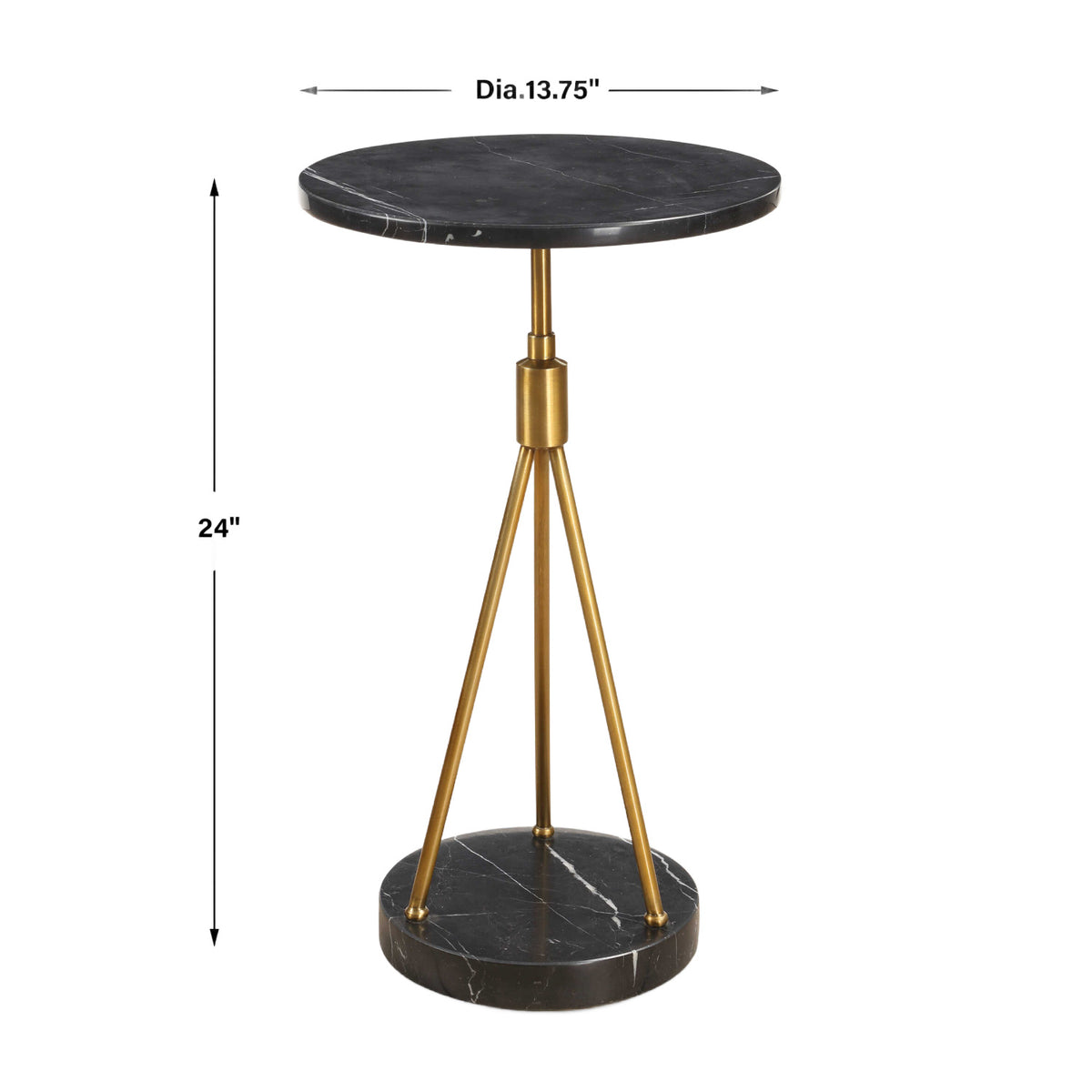 Modern European furniture - Black Marble Tripod Accent Table - www.oroa.com