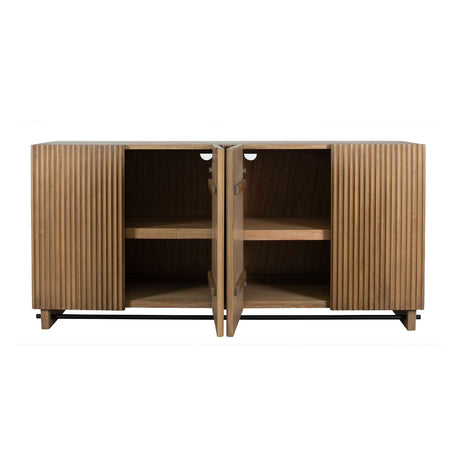 Fluted Wood 4-Door Cabinet by Uttermost Kellem, alternate view 4