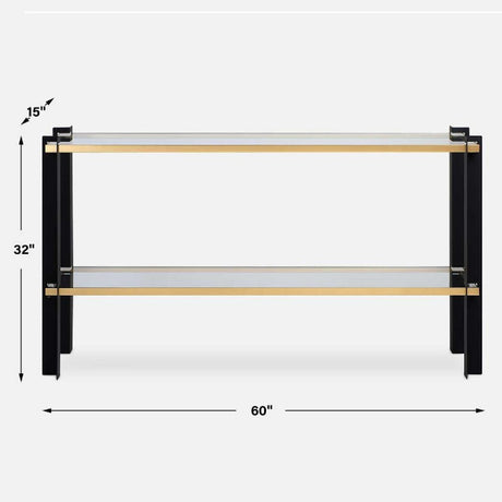 Modern European furniture - Iron Framed Glass Console Table - www.oroa.com