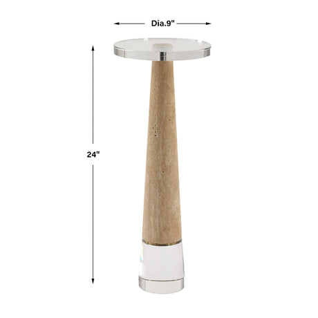 Conical Travertin Drink Table by Uttermost Niari, alternate view 5